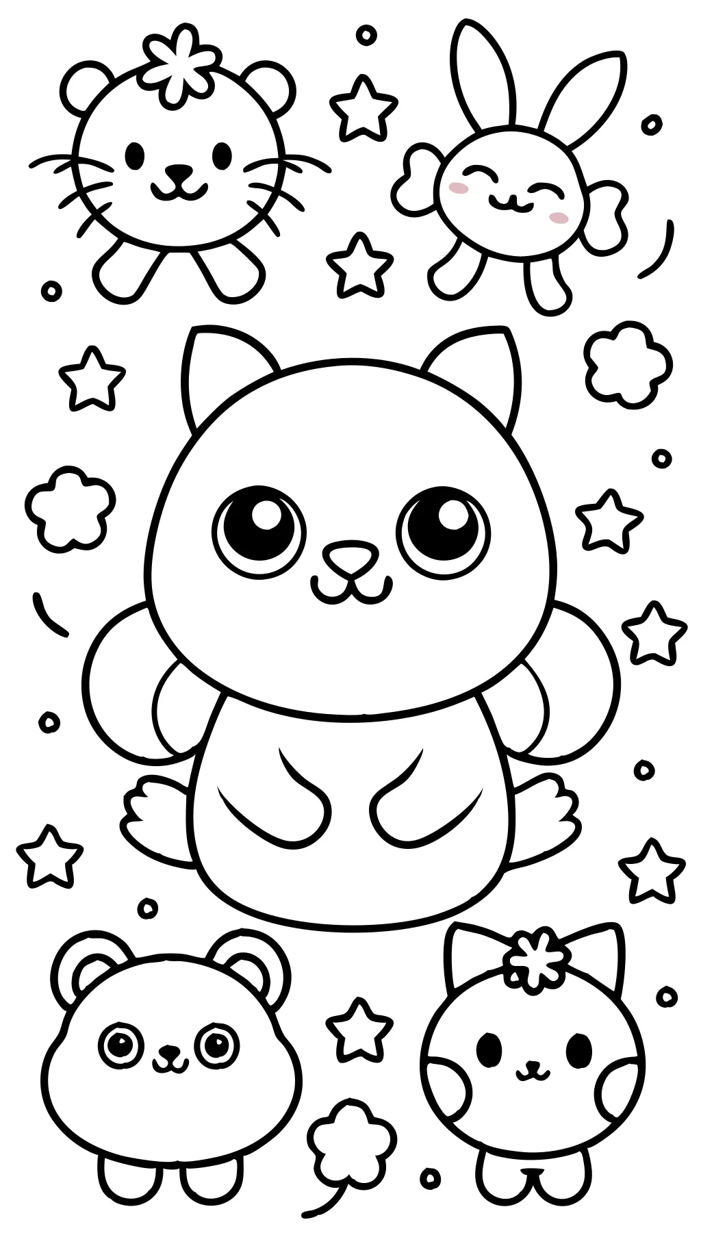 animal kawaii coloring pages